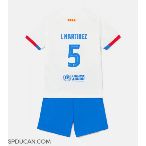 Dječji Nogometni Dres Barcelona Inigo Martinez #5 Gostujuci 2023-24 Kratak Rukav (+ Kratke hlače)